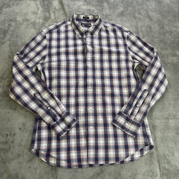 J.CREW Other - J Crew Shirt Mens L Red White Blue Plaid Button Down Slim Mercantile Flex